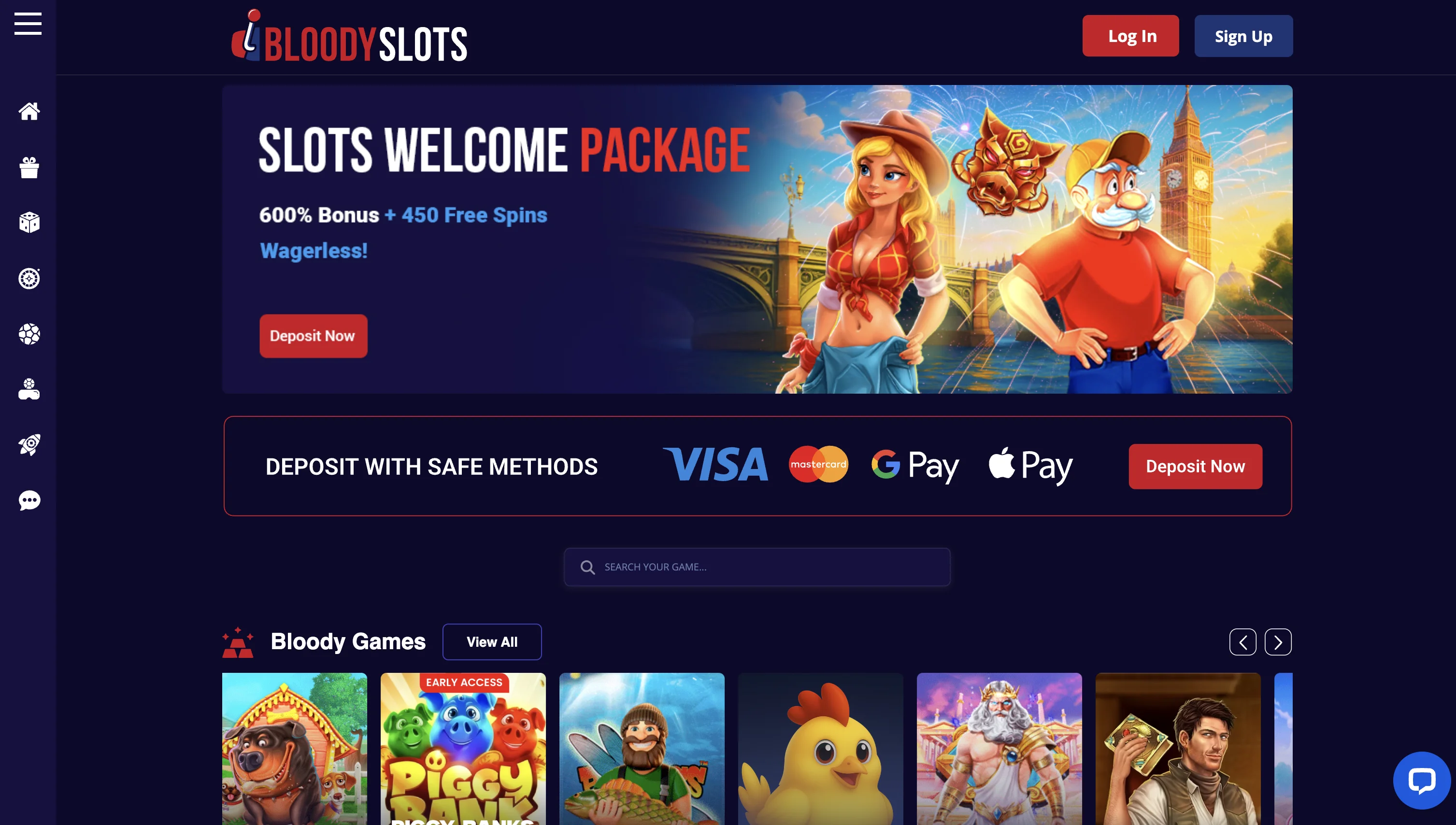 BloodySlots Casino Screenshot