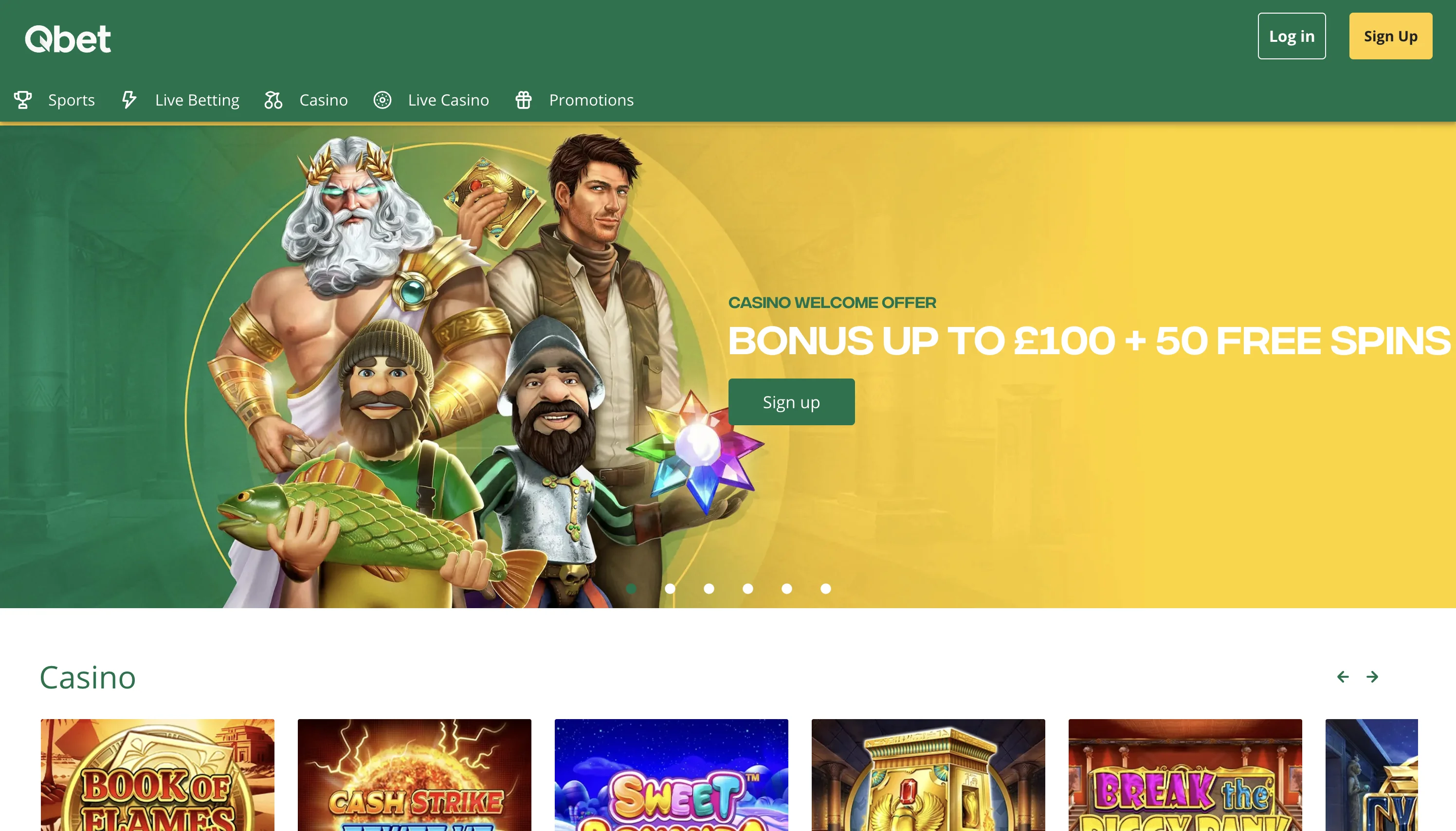 Qbet Casino Screenshot