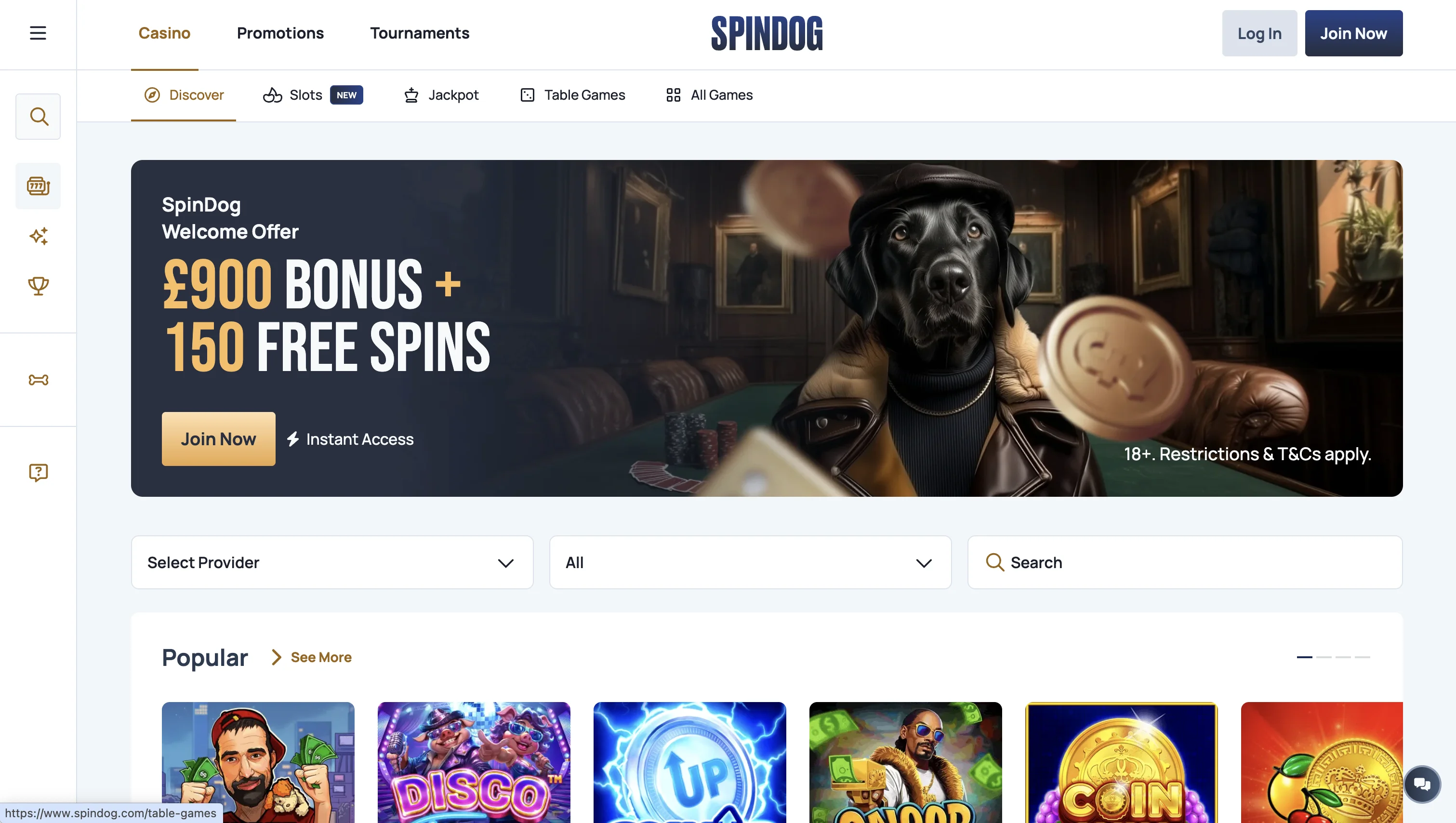 SpinDog Casino Screenshot
